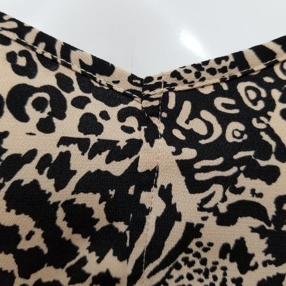 Silence + Noise top Small leopard cheetah animal print exposed zipper back crop - Picture 6 of 12